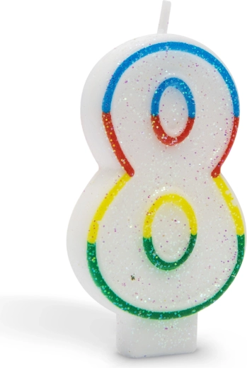 Bougie pour gâteau en forme de chiffre 8