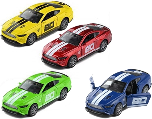 Voiture métallique à rétrofriction avec rayures - 1 pièce
