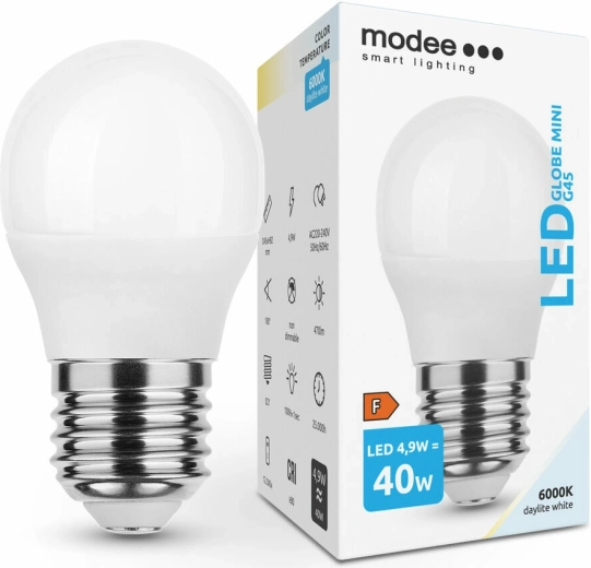 Ampoule LED G45 E27 4,9 W blanc froid – Modee Smart Lighting