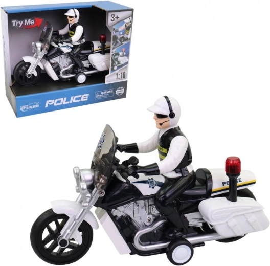 Moto de police avec lumière et son