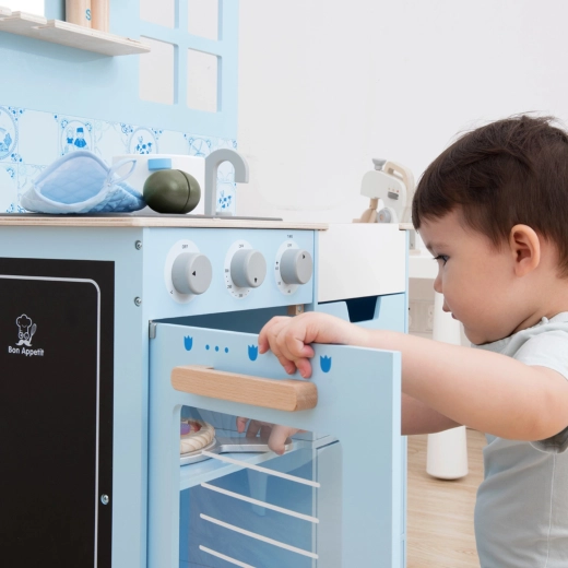 Cuisine pour enfants en bois bleu clair