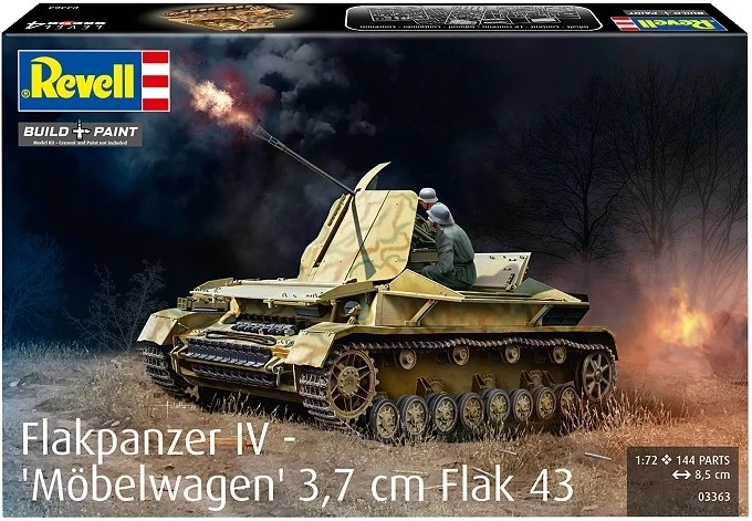 Maquette en plastique du char Flakpanzer IV 3,7 cm Flak 43 (1:72)