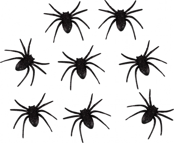 Décoration araignées pailletées 6 cm – lot de 8 pcs