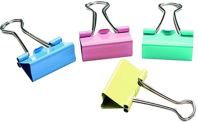 Clips reliure colorés 25 mm en boîte (48 pcs) CONCORDE