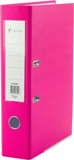 Classeur de bureau rose A4 à levier, 80 mm