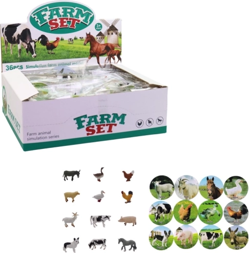 Animaux de la ferme – set de 36 figurines en présentoir
