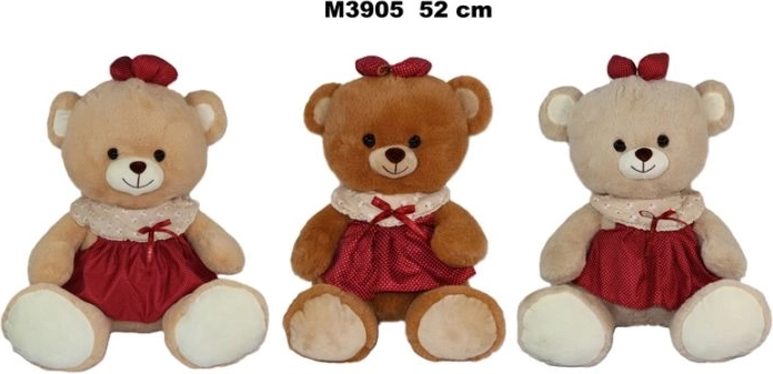 Ourson en peluche avec robe 52 cm - 1 pièce