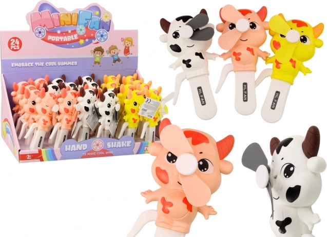 Moulin à vent manuel Vache Mini moulin à vent pour enfants 3 couleurs