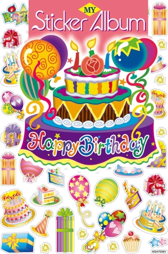Album avec 50 autocollants – fête d’anniversaire