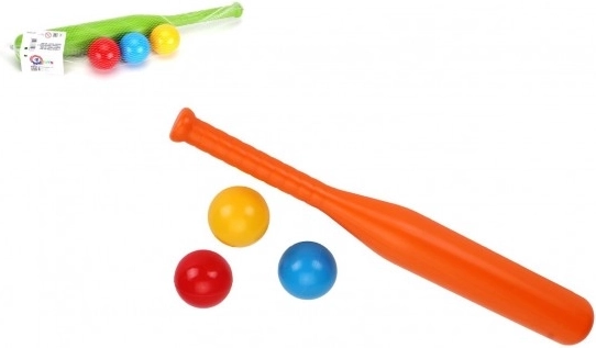 Batte de baseball en plastique 50 cm avec 3 balles