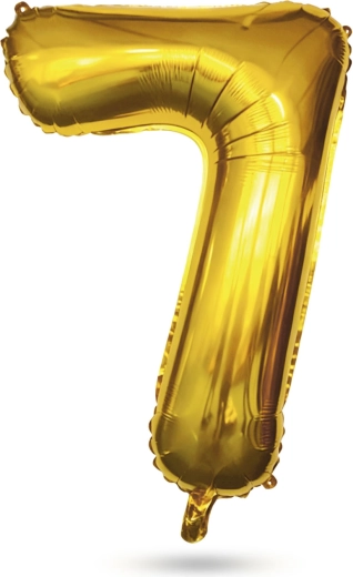 Ballon en aluminium doré en forme de chiffre 7, 40 pouces