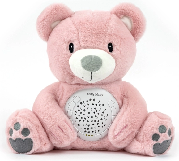 Ourson en peluche rose Milly Mally Milly avec projecteur