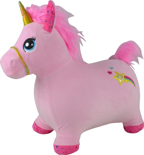 Licorne sauteur rose avec effets sonores