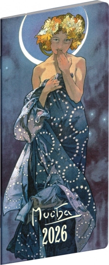 Agenda de poche avec motif Alfons Mucha 2026