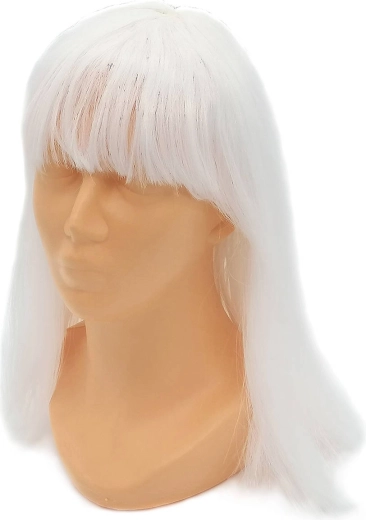 Perruque de carnaval avec de longs cheveux blancs - 1 pièce