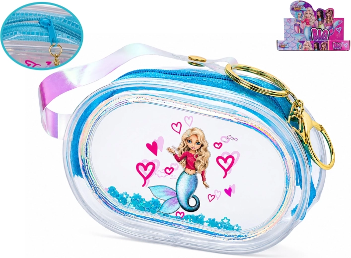 Portefeuille enfant holographique Mermaid Stars 8,5 cm