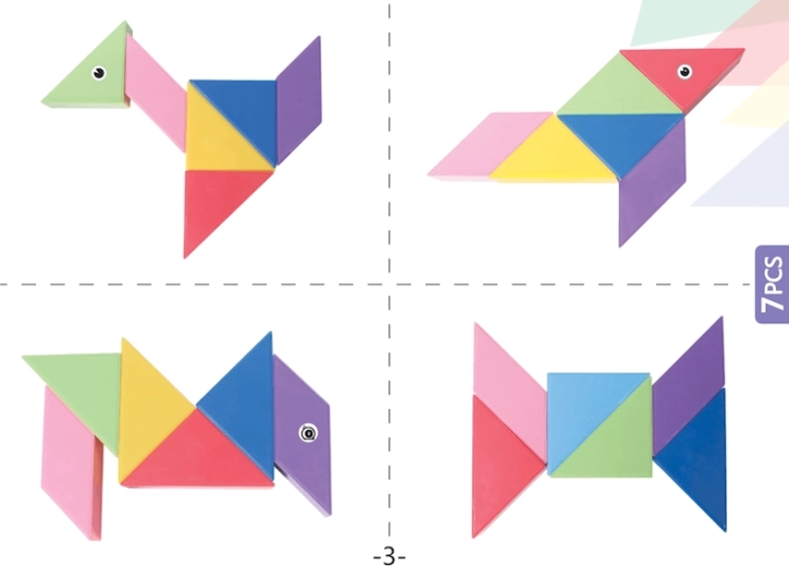 Tangram magnétique – blocs de construction magnétiques, 60 pièces