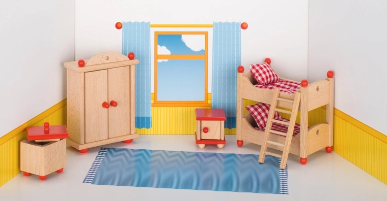 Mobilier de chambre d'enfant pour maison de poupée Goki