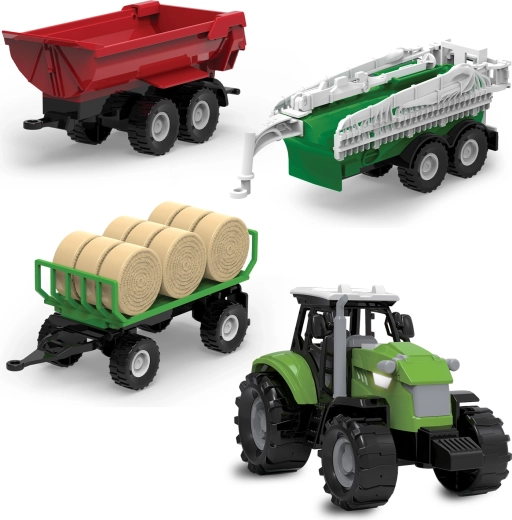 FARM SERVICE tracteur avec trois remorques avec lumières et sons