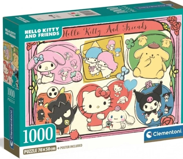 Puzzle CLEMENTONI Hello Kitty et ses amis – adorable collage 1000 pièces