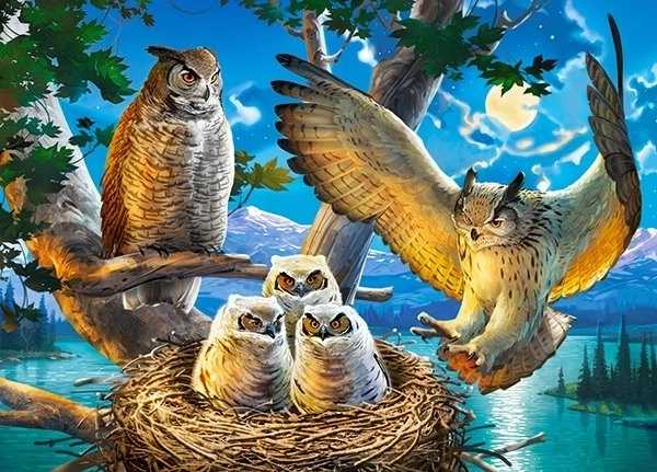 Puzzle 180 pièces – Famille de chouettes