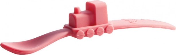 Cuillère pour enfant en silicone Oogaa rose