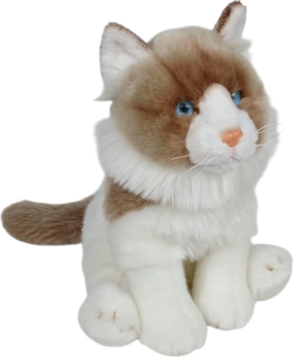 Chat Ragdoll en peluche assis 28 cm