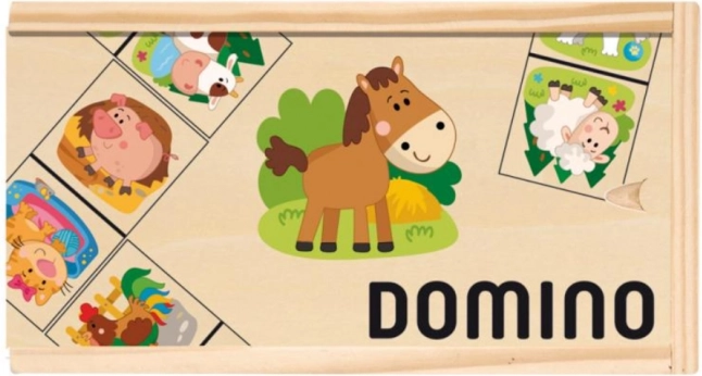 Dominos en bois pour enfants avec animaux domestiques