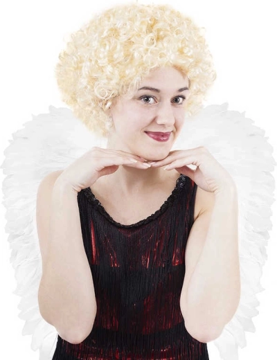 Perruque courte d’ange avec boucles