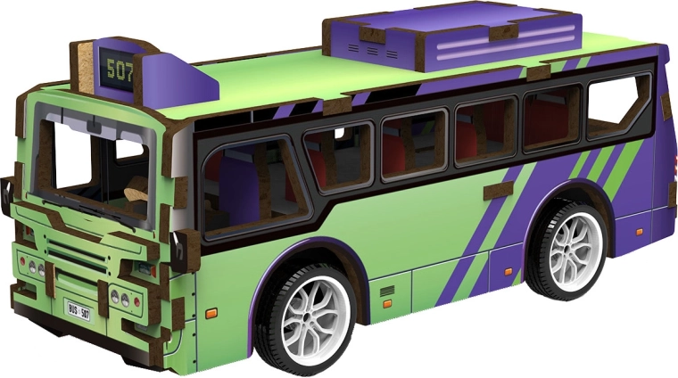 2Kids Toys puzzle 3D en bois autobus