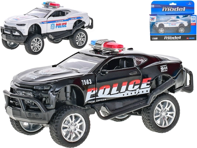 Voiture de police en métal 13 cm à rétrofriction