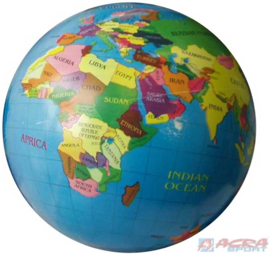 ACRA ballon en caoutchouc globe terrestre 23 cm - 1 pièce