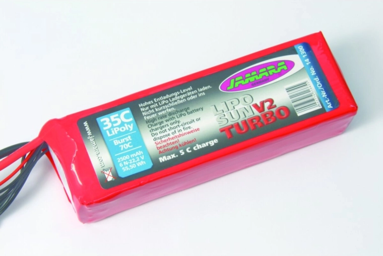 Batterie LiPo LipoSun V2 Turbo 22,2 V 2500 mAh 35C/70C avec connecteur d’équilibrage GPR 6N