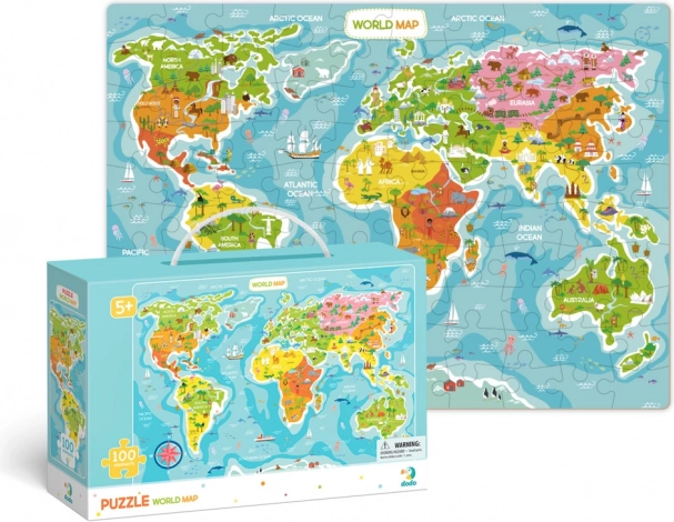DODO puzzle carte du monde 100 pièces
