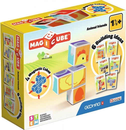 geomag magicube animaux joyeux – cubes magnétiques pour enfants