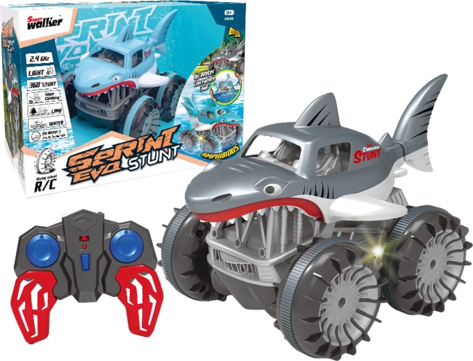 Voiture cascadeuse amphibie R/C Requin 4WD 2,4 GHz