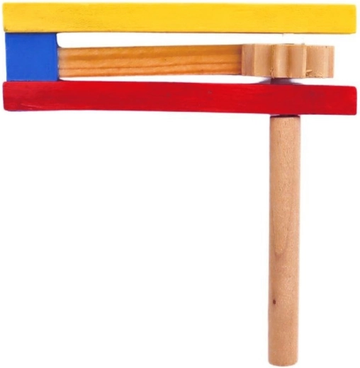 Crécelle de Pâques en bois colorée 11 cm - 1 pièce