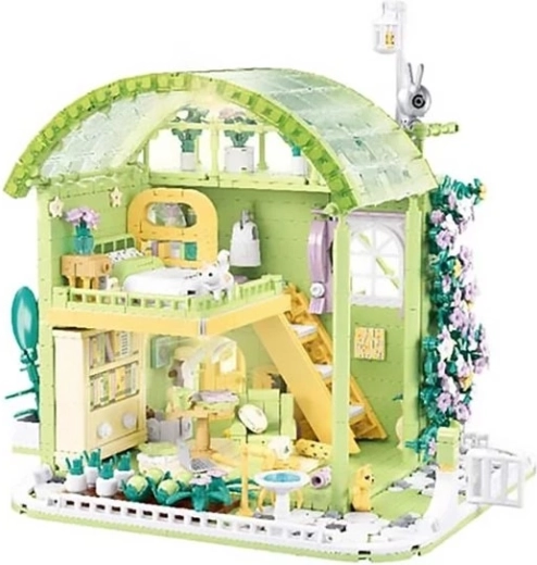 Sluban maisonnette de printemps – petite maison de jardin pastel avec éclairage