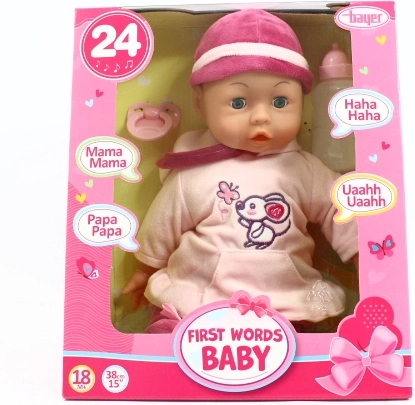 Poupée interactive Bayer Design Premiers mots 38 cm