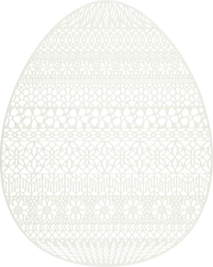 Set de table de Pâques en PVC menthe en forme d’œuf 32 × 40 cm