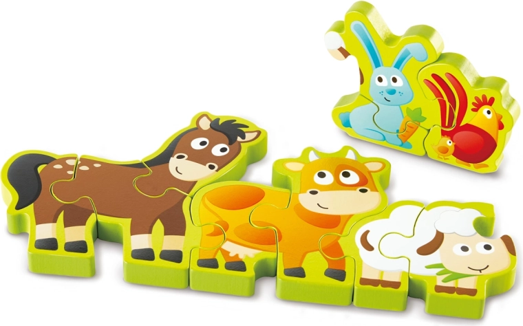 Puzzle en bois animaux et chiffres