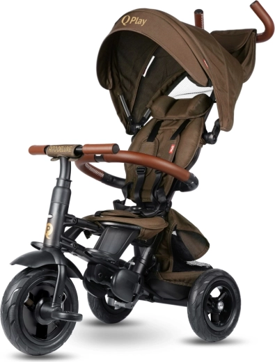 Tricycle Qplay Rito deluxe rubber marron