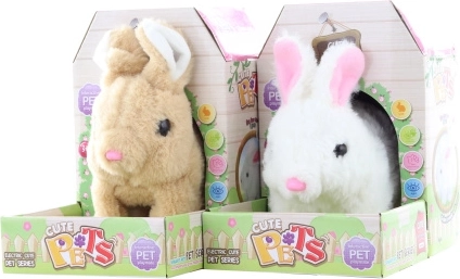 Lapin en peluche à piles