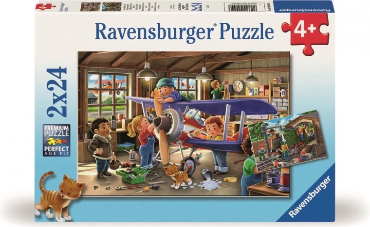 Ravensburger puzzle deviens mécanicien d’avions et de trains 2x24 pièces