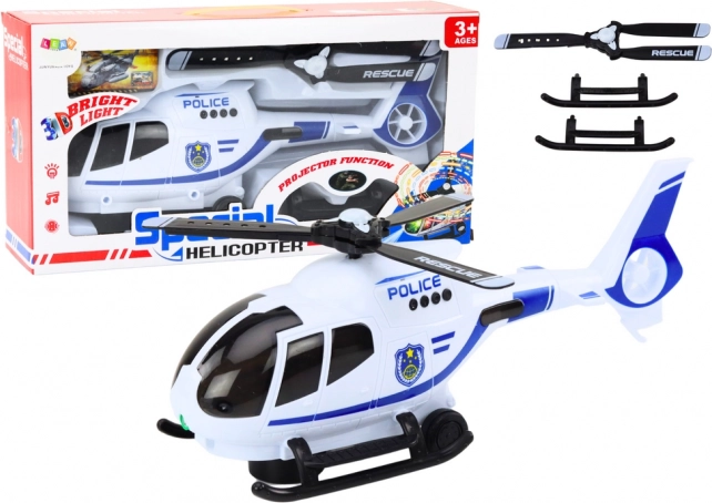 Hélicoptère de secours de police avec lumières et sons