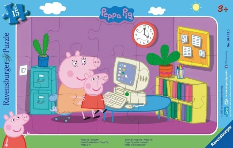 Puzzle 15 pièces encadré Peppa Pig