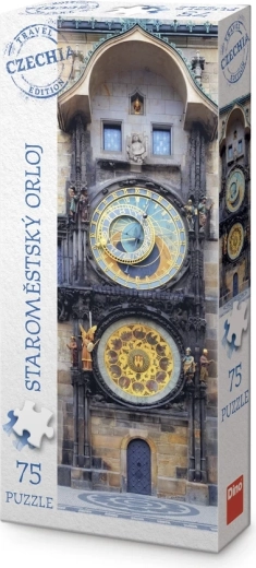 Puzzle panoramique Dino – Édition touristique Tchéquie : Horloge astronomique de la Vieille-Ville (75 pièces)