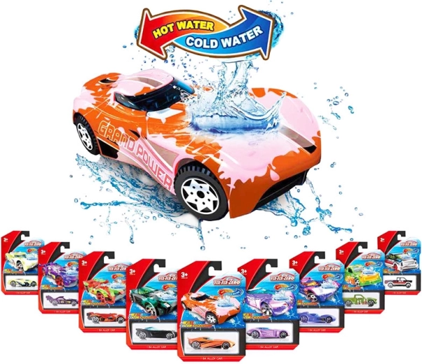 Voiture de sport en métal à changement de couleur