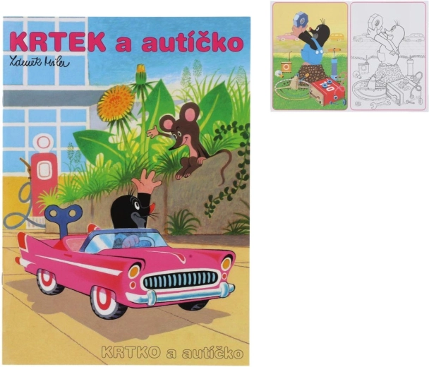 Livre de coloriage La Petite Taupe et la petite voiture A4