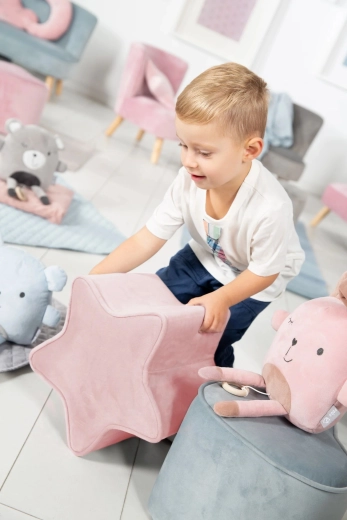 Pouf enfant Roba en forme d’étoile rose